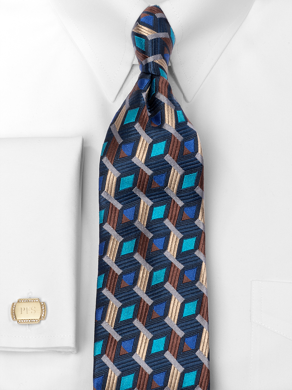 Alternate Image of Geometric Woven Silk Tie-1