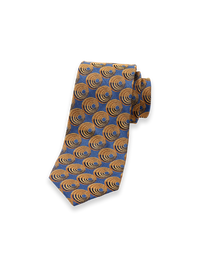 Circles Woven Silk Tie - Blue/gold