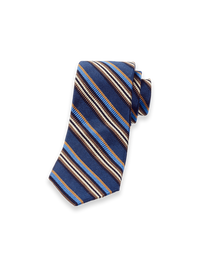 Stripe Woven Silk Tie - Blue Multi