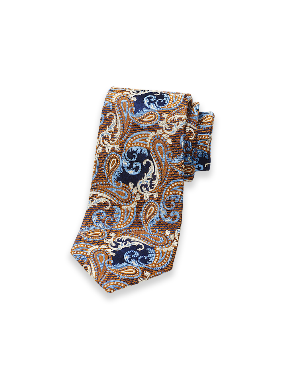 Product Image of Paisley Woven Silk Tie-Blue/Brown