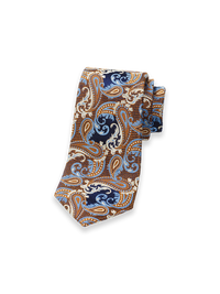 Paisley Woven Silk Tie - Blue/brown