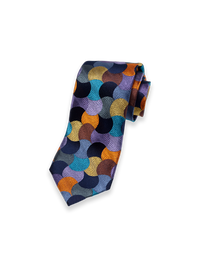 Geometric Woven Silk Tie - Multi
