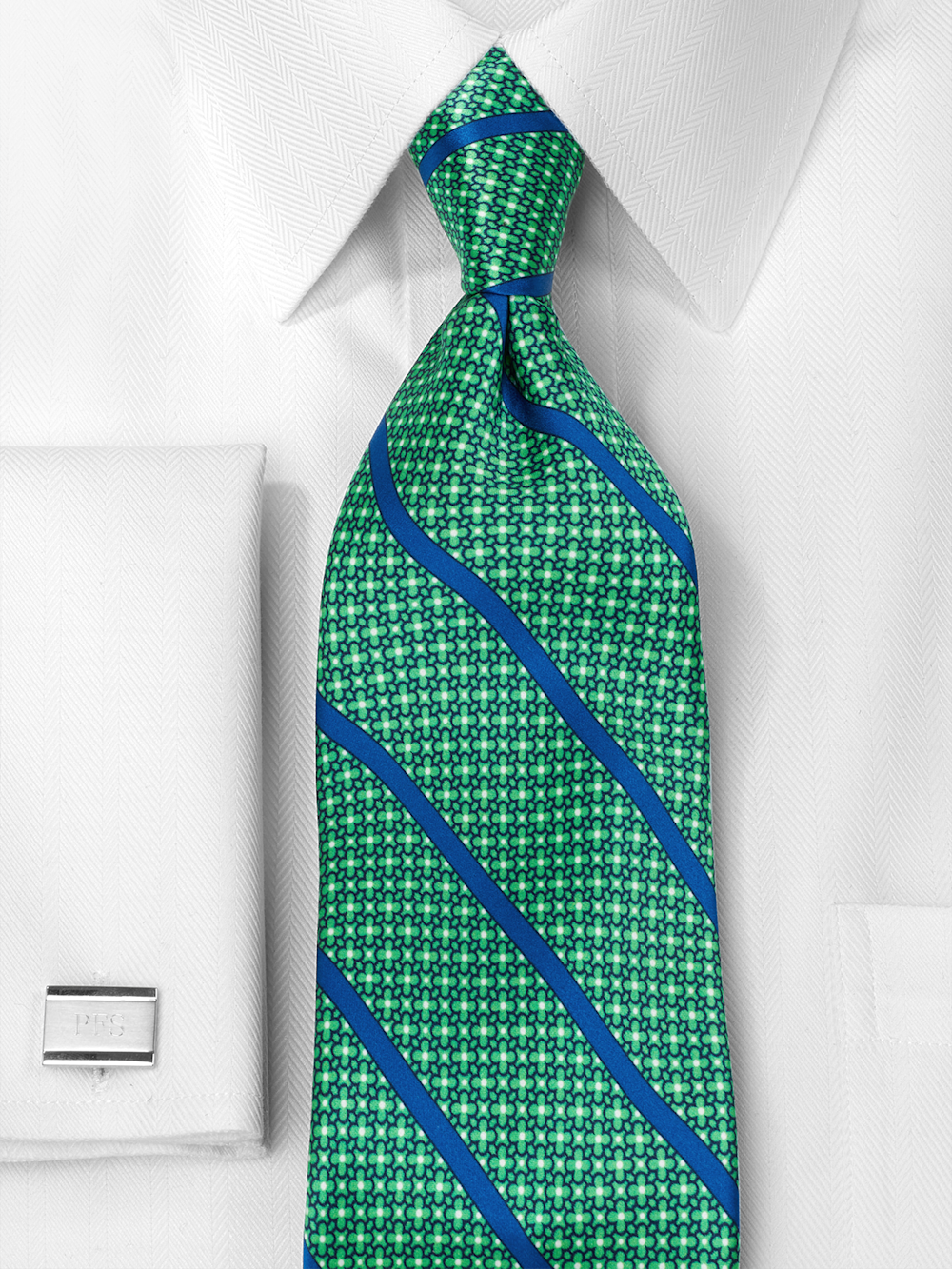 Alternate Image of Stripe Printed Italian Silk Tie-1