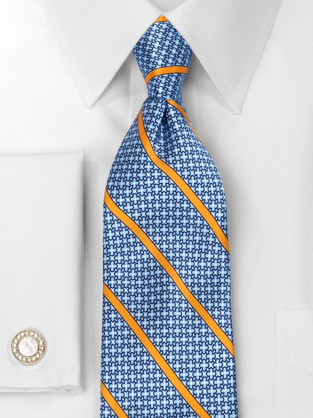 Alternate Image of Stripe Printed Italian Silk Tie-1