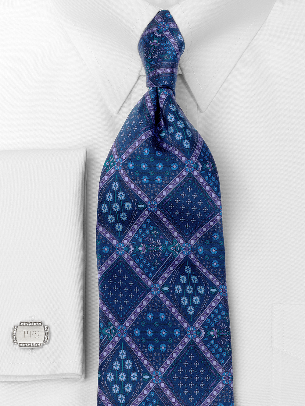 Alternate Image of Medallion Printed Italian Silk Tie-1