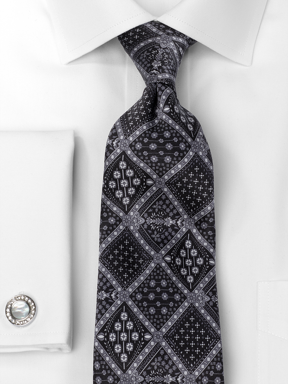 Alternate Image of Medallion Printed Italian Silk Tie-1