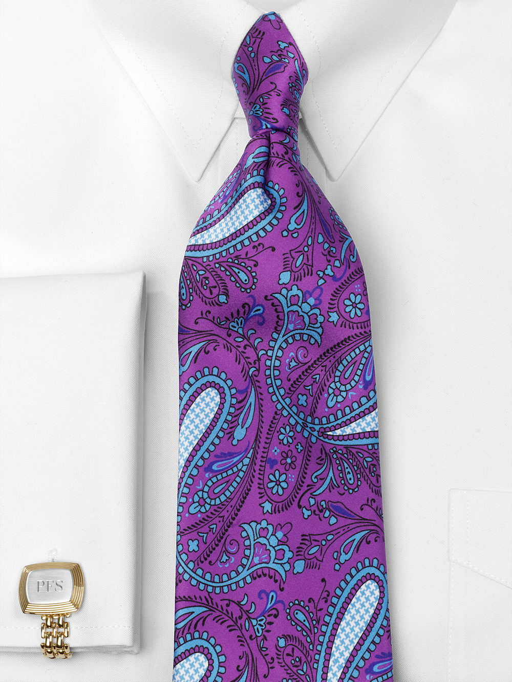 Alternate Image of Paisley Printed Italian Silk Tie-1