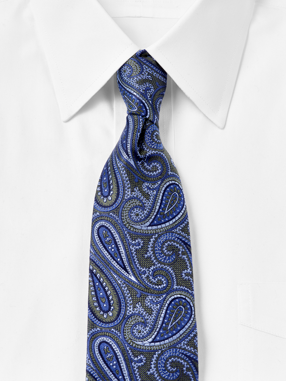 Alternate Shot of Men's Green/Blue Pattern Neckwear  - 1