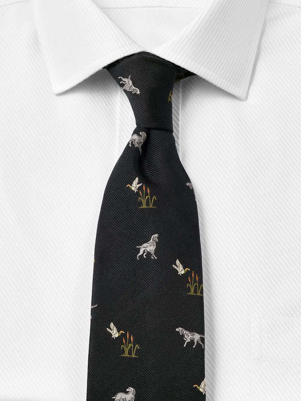 Alternate Shot of Men's Black Multi Novelty Neckwear  - 1