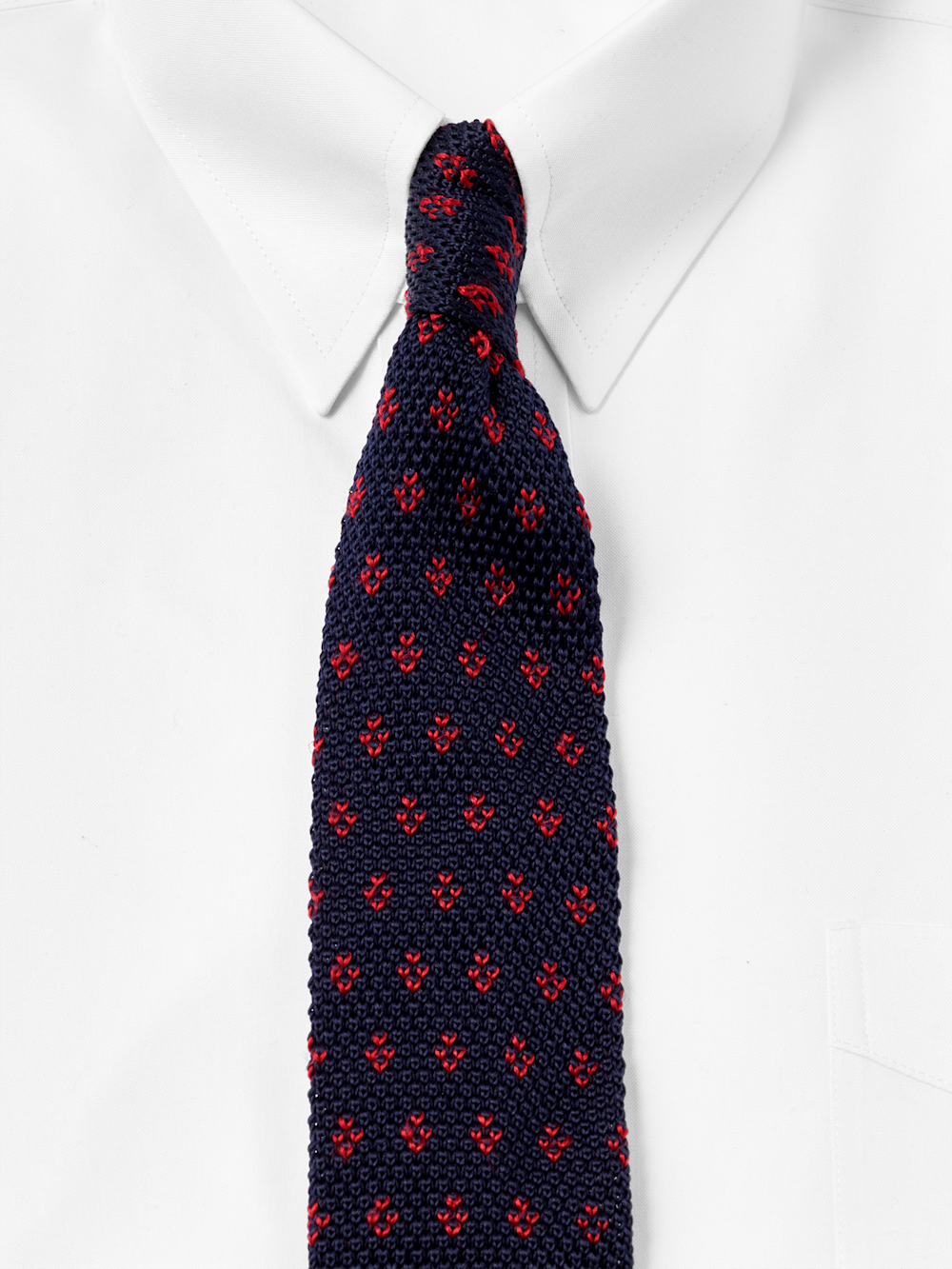 Alternate Shot of Men's Navy/Red Stripe Neckwear  - 1