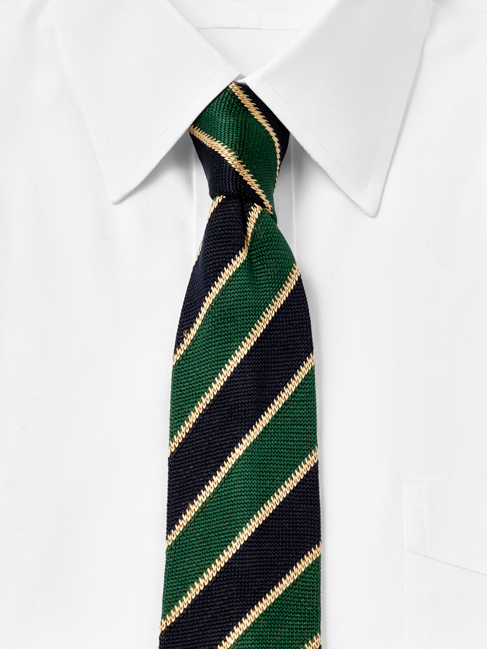 Alternate Shot of Men's Green Multi Stripe Neckwear  - 1