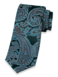 Paisley Woven Silk Tie - Green Multi