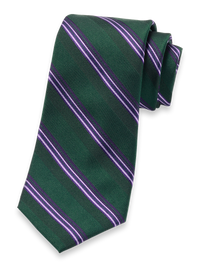 Stripe Woven Silk Tie - Green