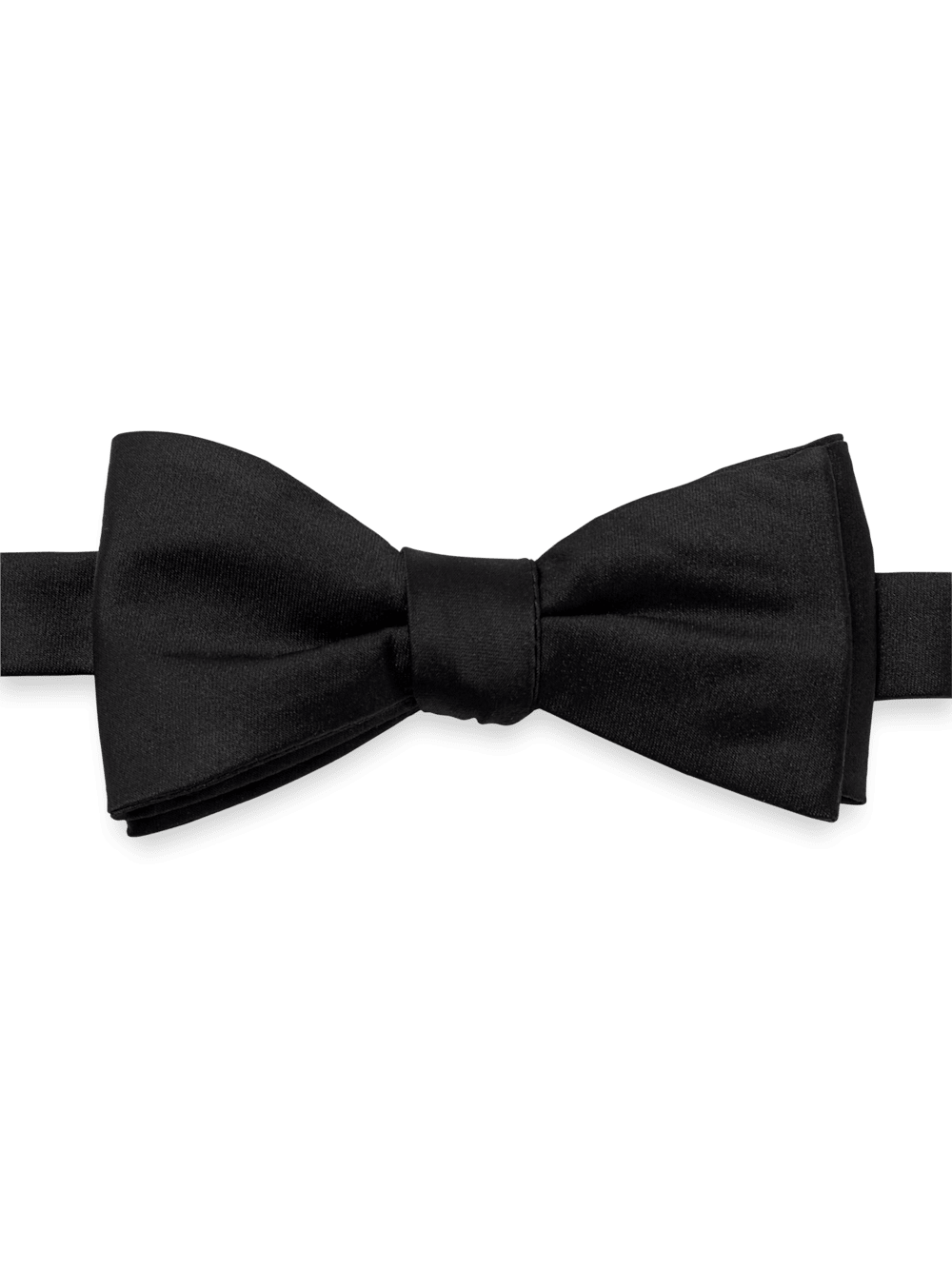 Product Image of Solid Woven Silk Pre-tied Bow Tie-Black