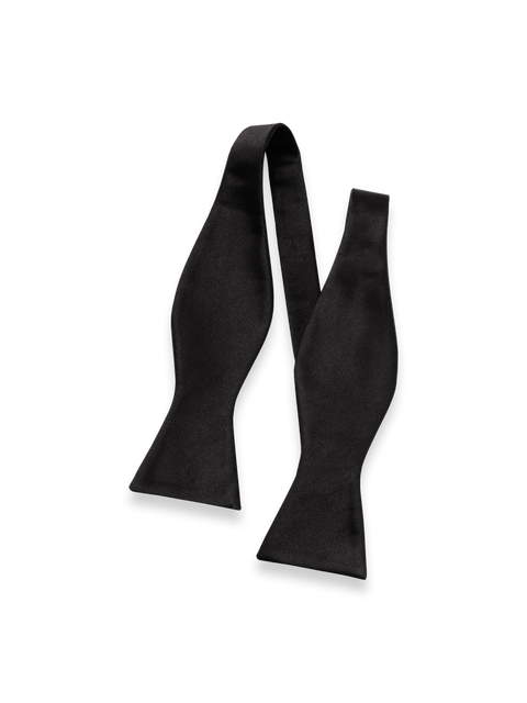 Solid Woven Silk Self-Tie Bow Tie - Black – Paul Fredrick