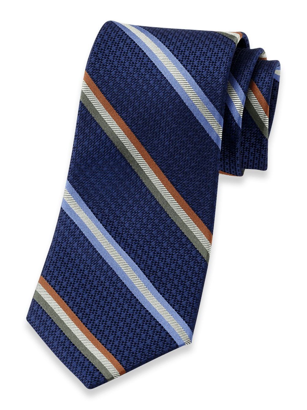 Product Image of Stripe Woven Silk Tie-Navy Multi