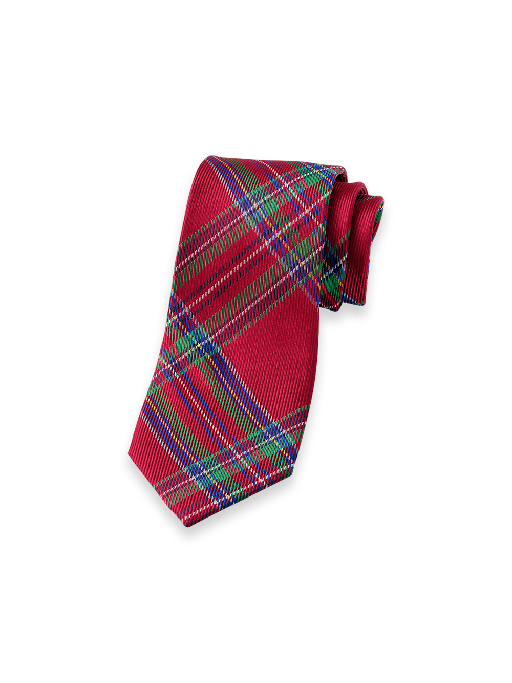 Product Image of Tartan Plaid Woven Silk Tie-Red Multi