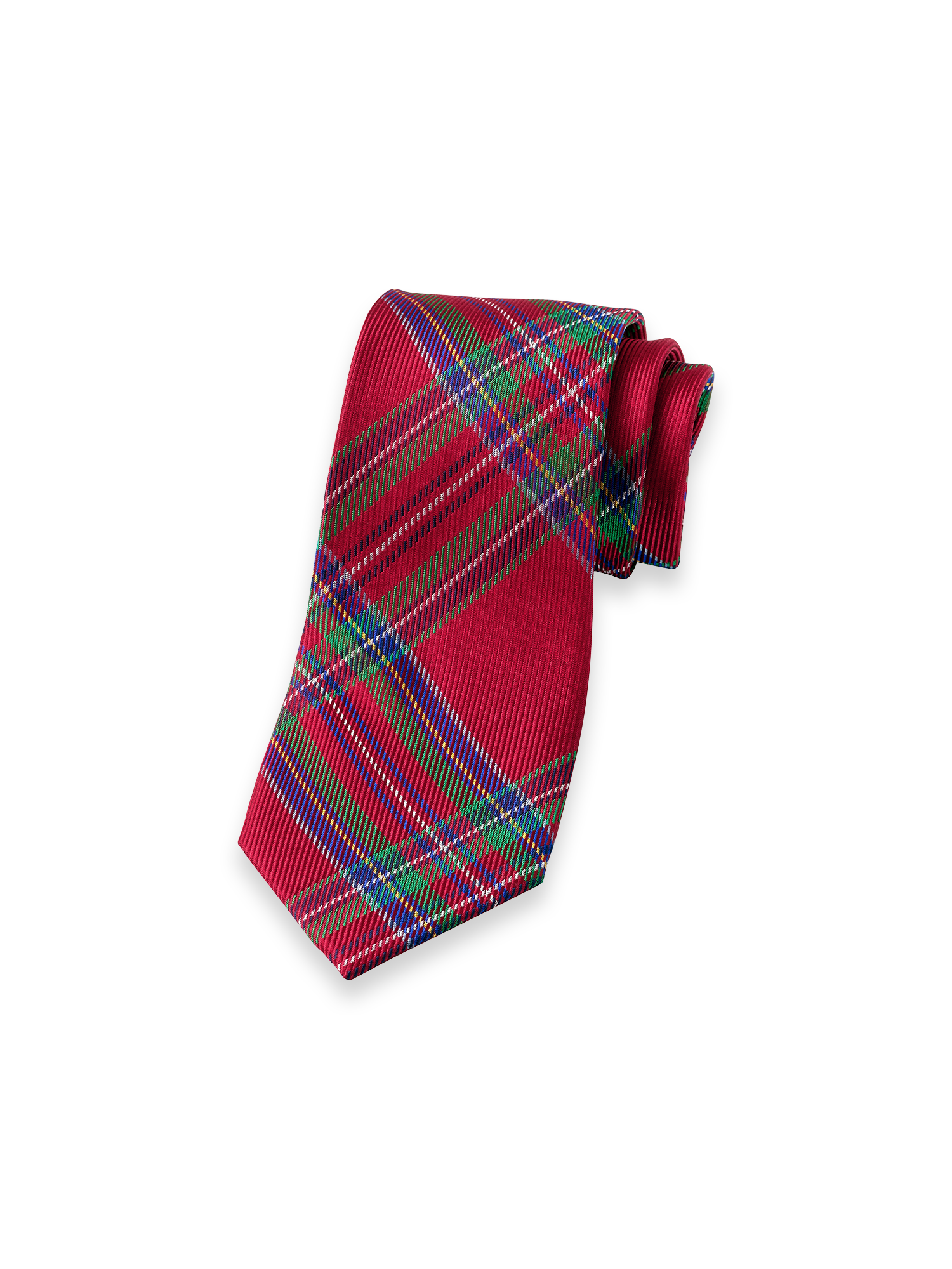 Tartan Plaid Woven Silk Tie - Red Multi