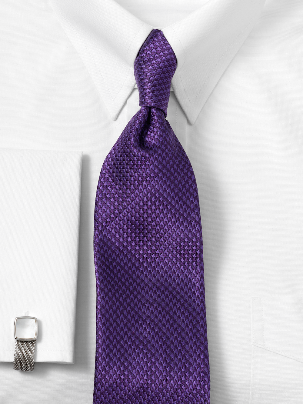 Alternate Image of Houndstooth Woven Silk Tie-1
