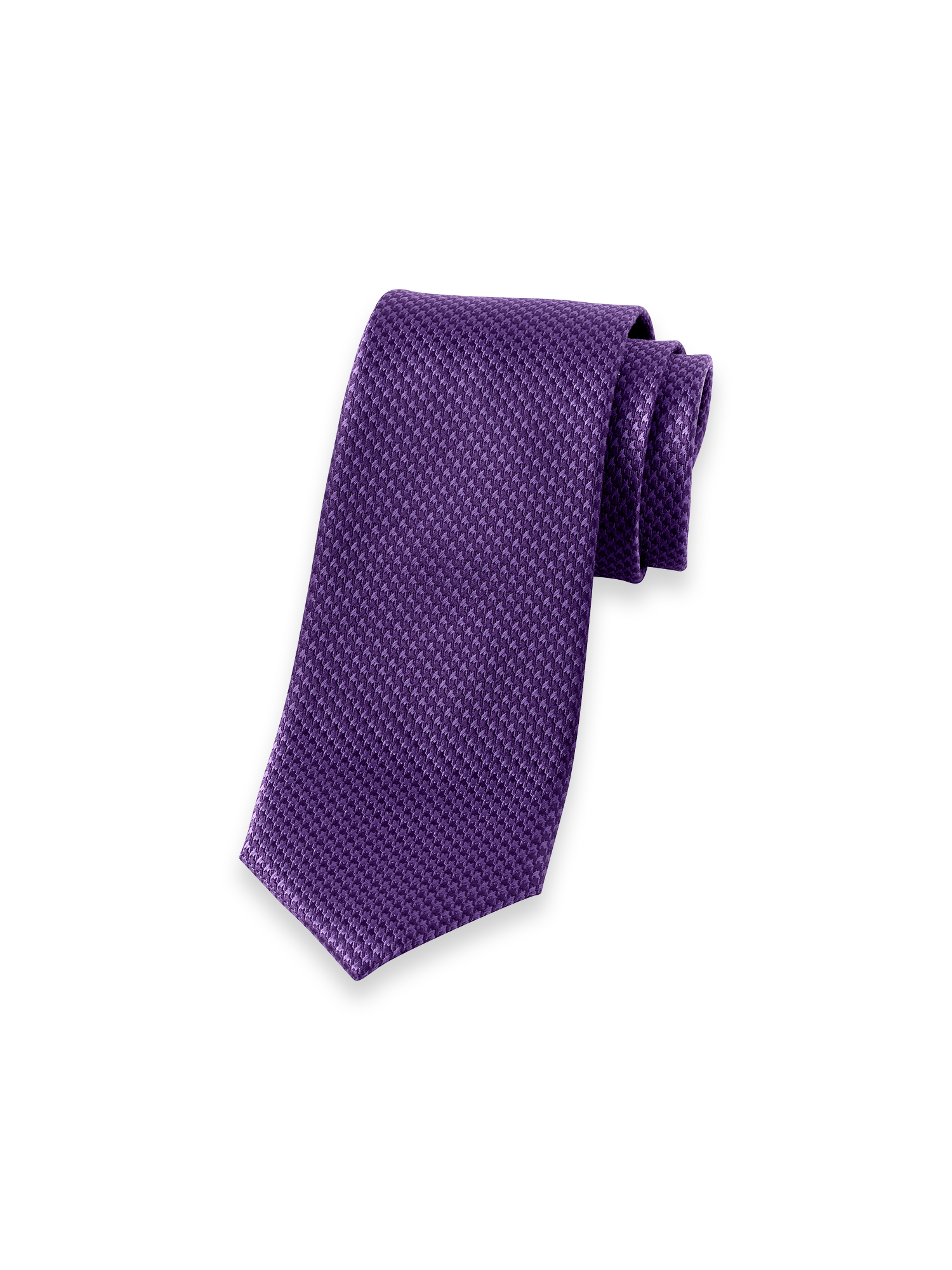 Houndstooth Woven Silk Tie - Purple