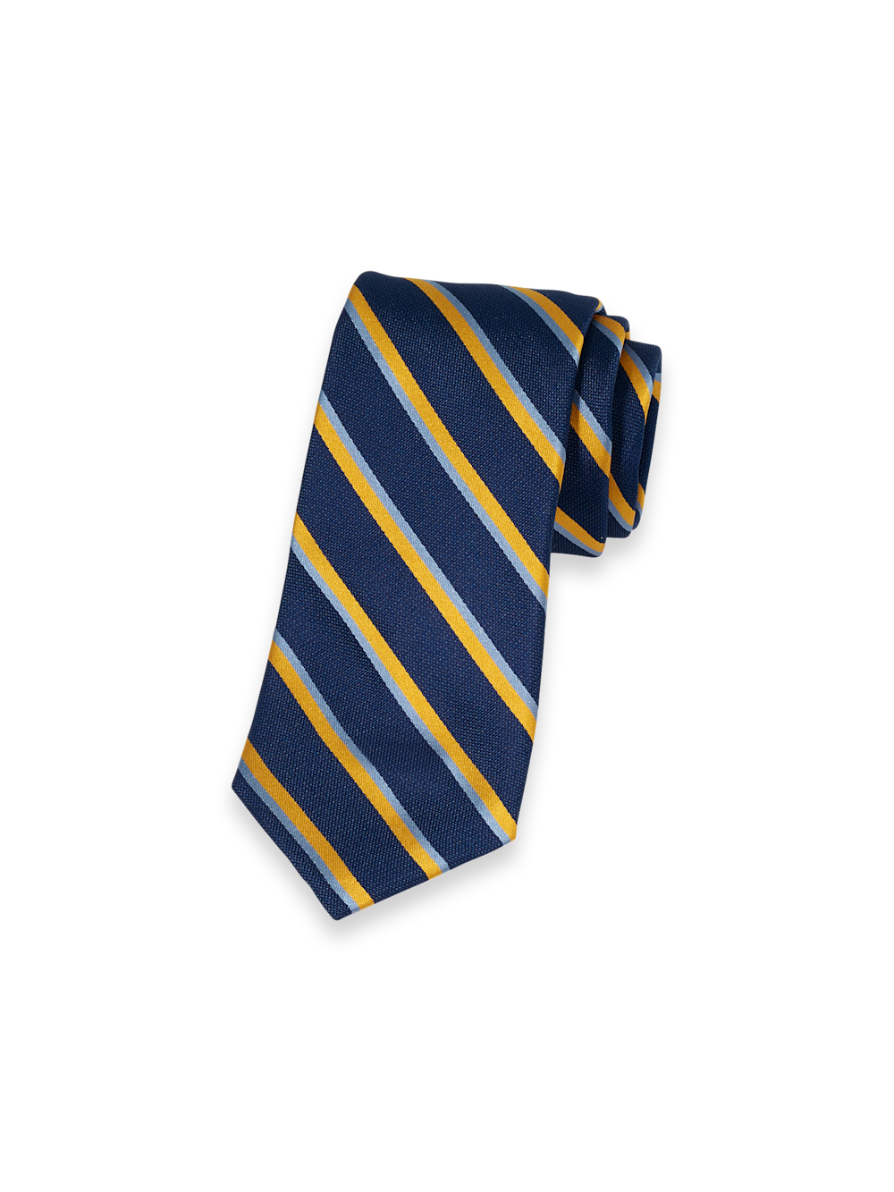 Product Image of Stripe Woven Silk Tie-Navy/Yellow