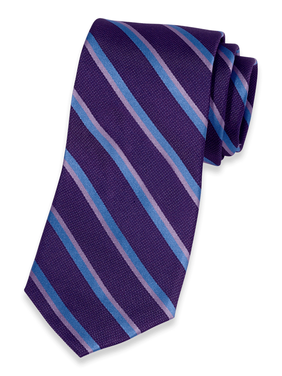 Stripe Woven Silk Tie - Purple/blue – Paul Fredrick