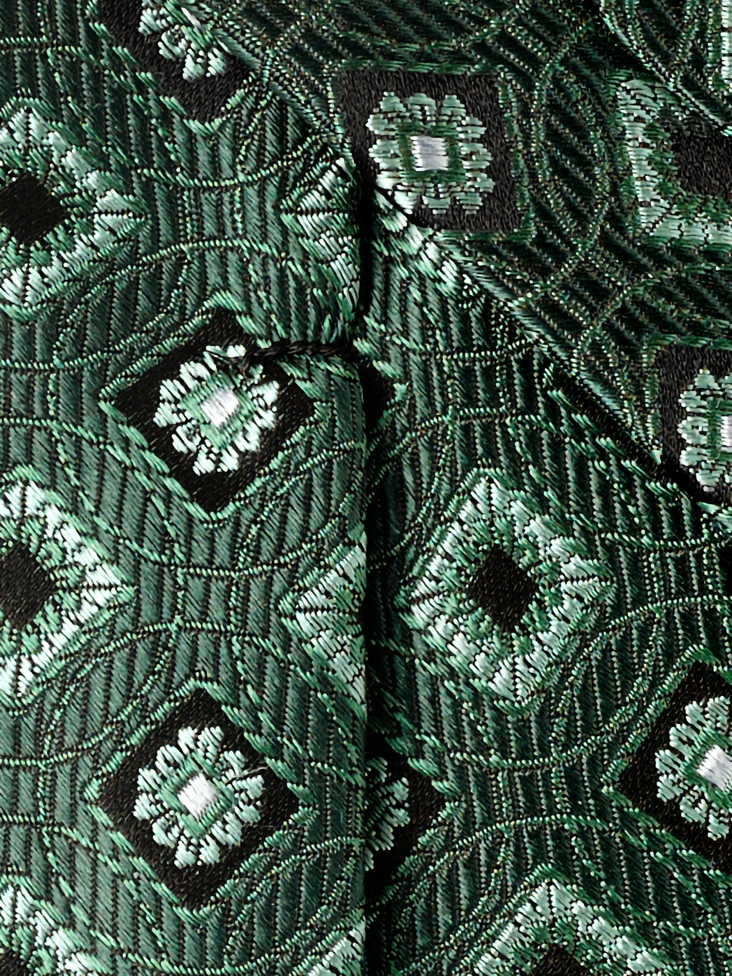 Medallion Woven Silk Tie - Green