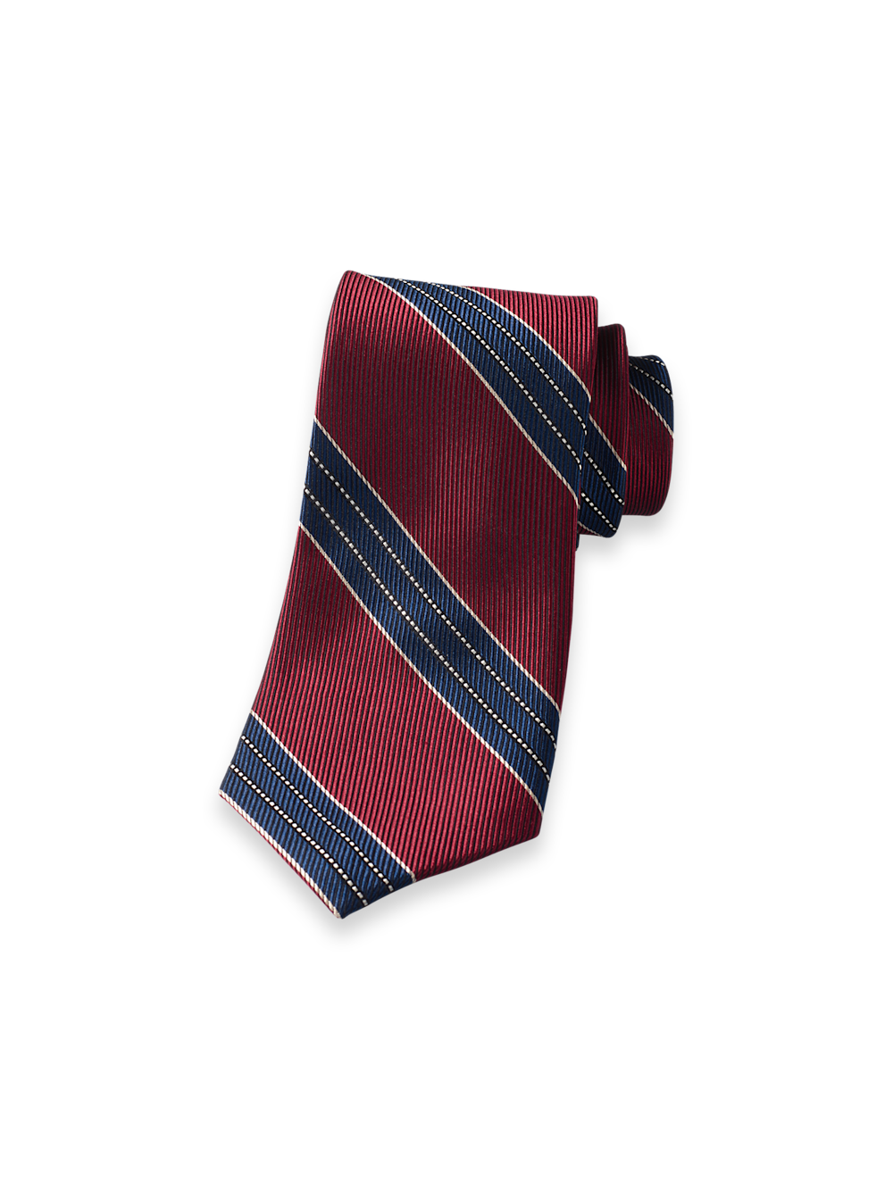 Product Image of Stripe Woven Silk Tie-Burgundy