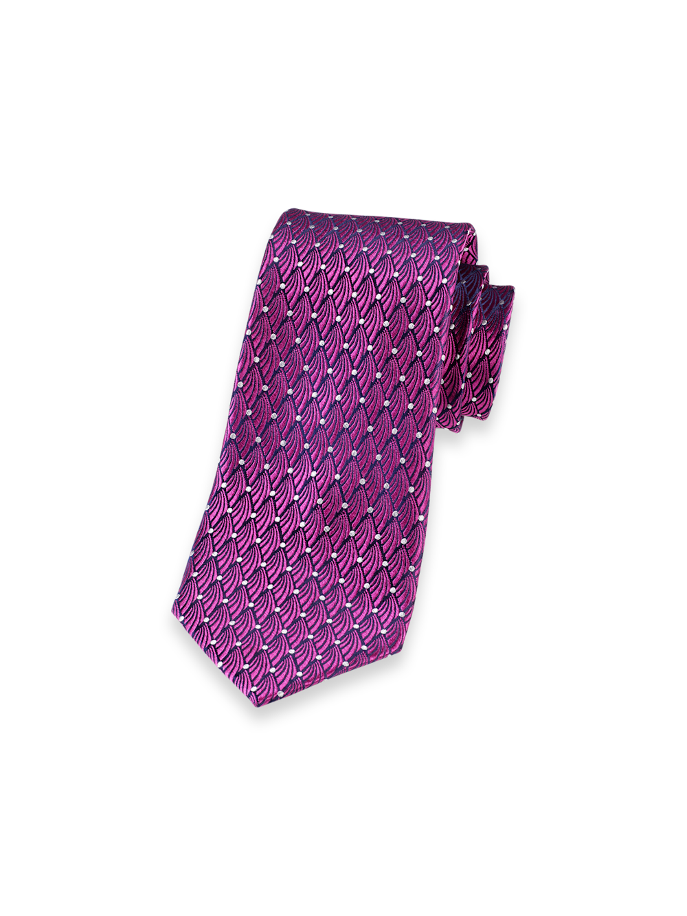 Product Image of Geometric Woven Silk Tie-Berry