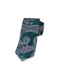 Paisley Woven Silk Tie - Green