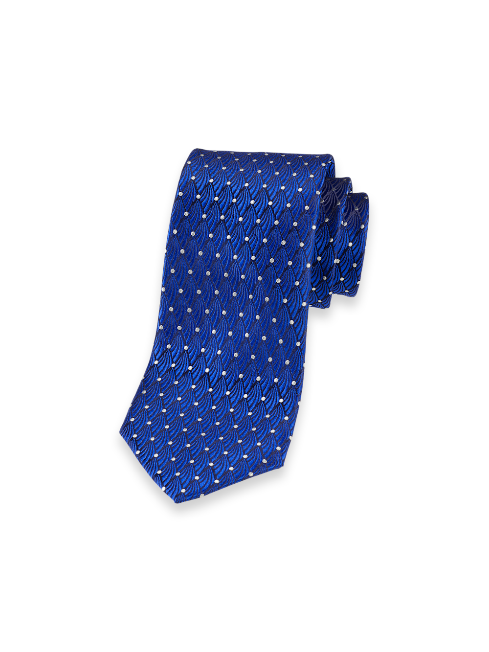 Product Image of Geometric Woven Silk Tie-Blue