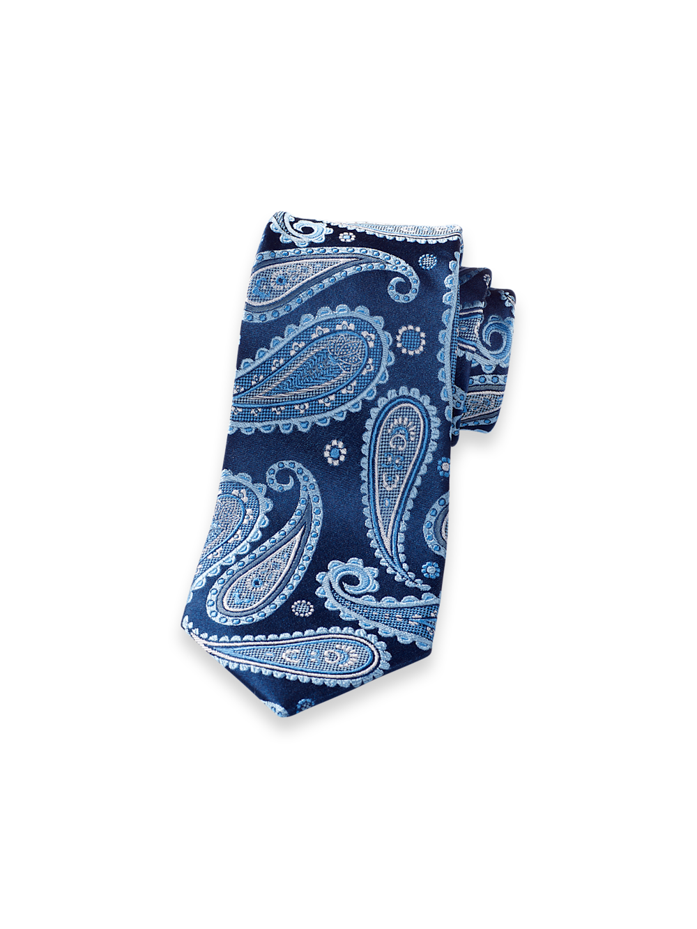 Product Image of Paisley Woven Silk Tie-Navy/Blue