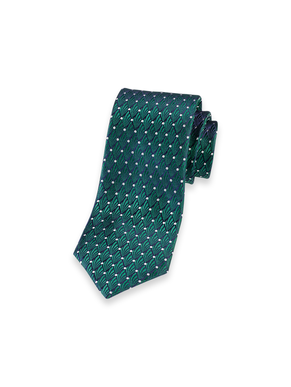 Product Image of Geometric Woven Silk Tie-Green