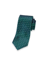 Geometric Woven Silk Tie - Green