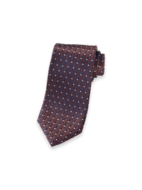 Geometric Woven Silk Tie - Brown
