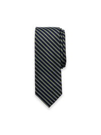 Stripe Woven Silk Tie - Navy/Green