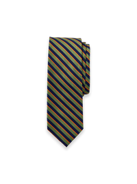 Stripe Woven Silk Tie - Navy/Green