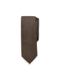 Dot Woven Silk Tie - Navy/Gold