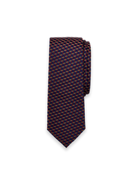 Geometric Woven Silk Tie - Navy Multi