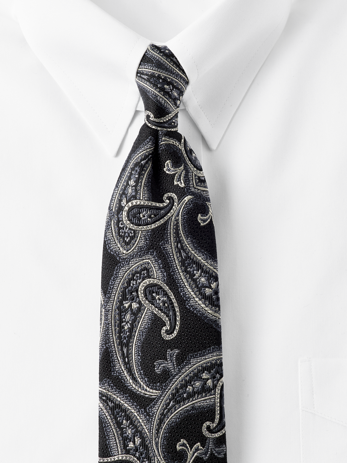 Alternate Shot of Men's black / white  Neckwear  - 1