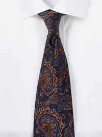 Medallion Italian Printed Silk Tie - Black Multi