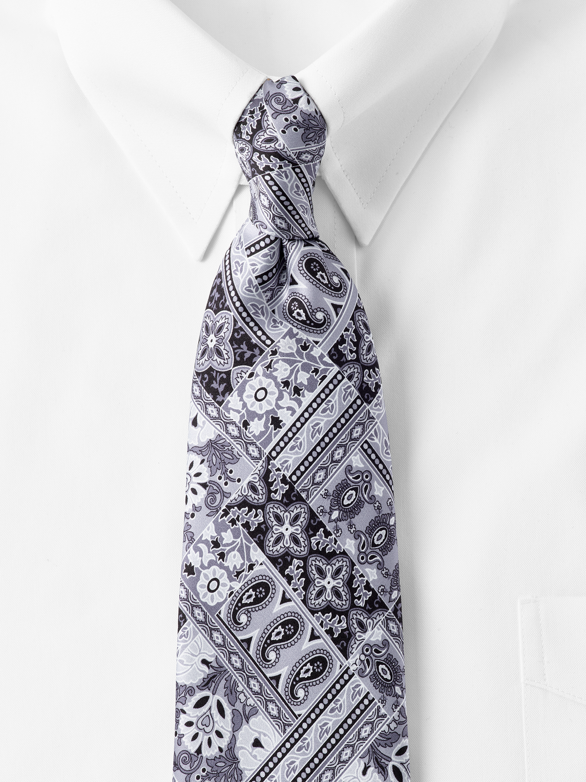Alternate Shot of Men's black/white  Neckwear 
