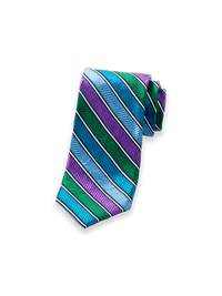 Stripe Woven Silk Tie - Blue Multi