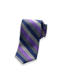 Stripe Woven Silk Tie - Purple Multi