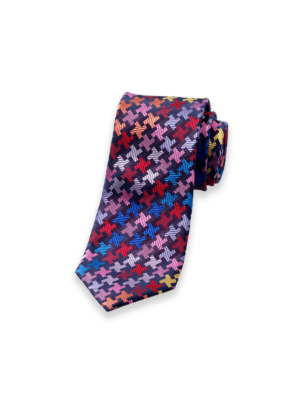 Product Image of Geometric Woven Silk Tie-Multi