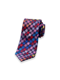 Geometric Woven Silk Tie - Multi