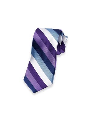 Stripe Woven Silk Tie - Purple Multi