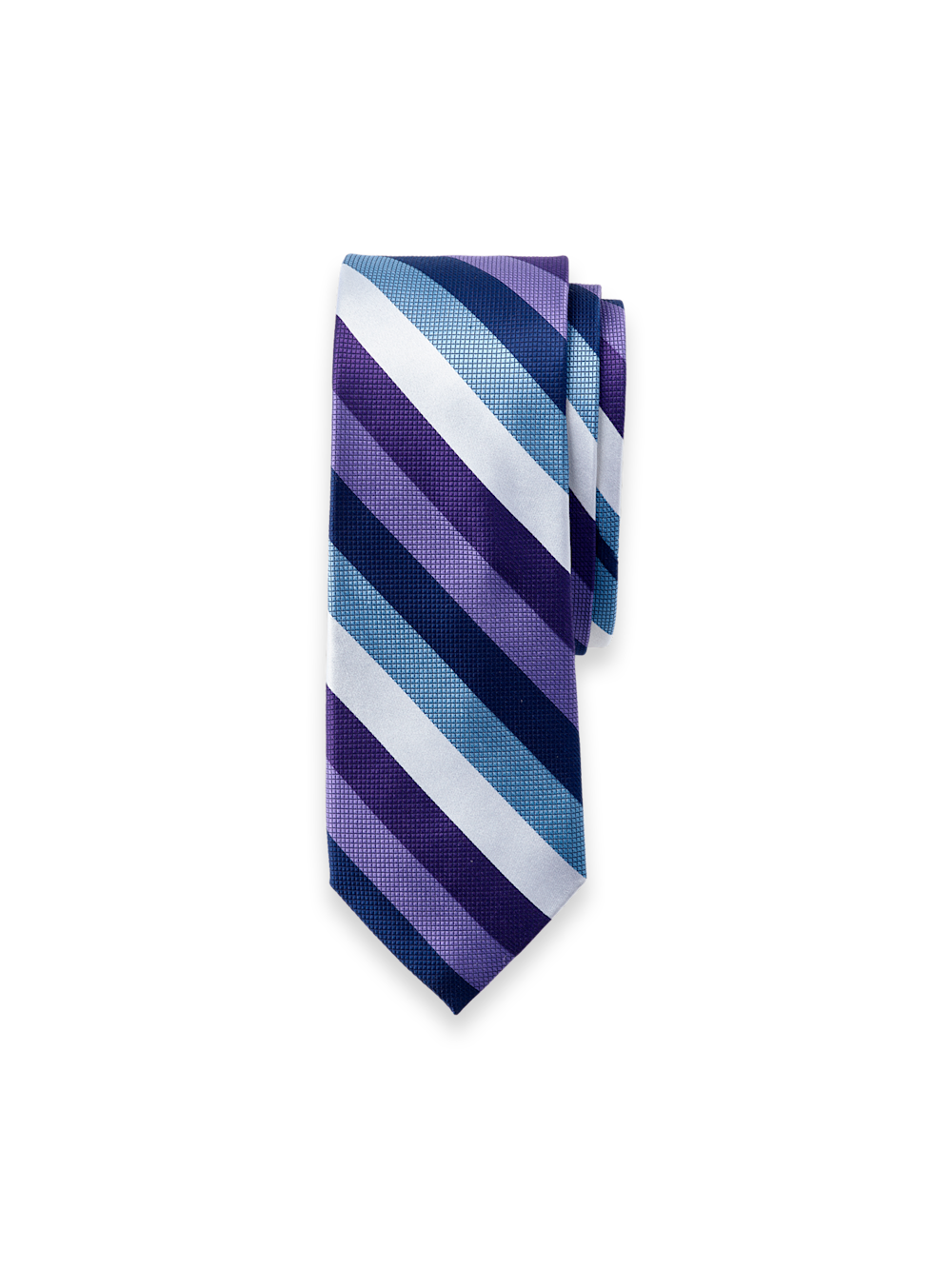 Product Image of Stripe Woven Silk Tie-Purple Multi