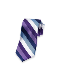 Stripe Woven Silk Tie - Purple Multi