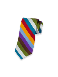 Stripe Woven Silk Tie - Multi